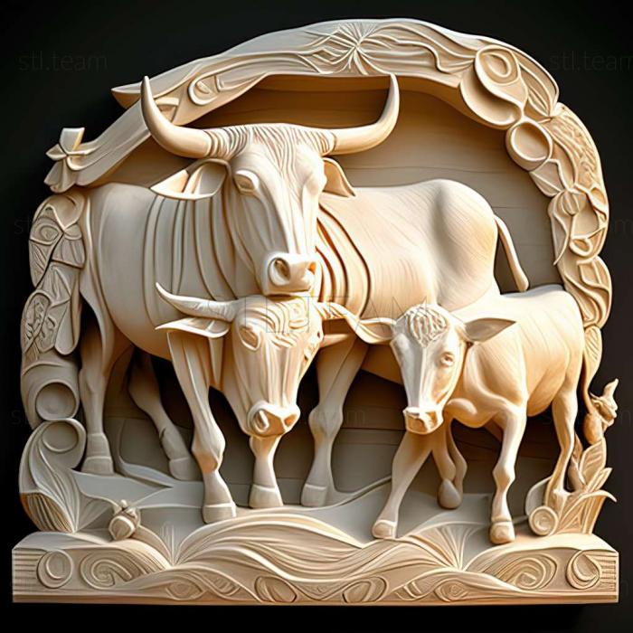 3D model oxen (STL)